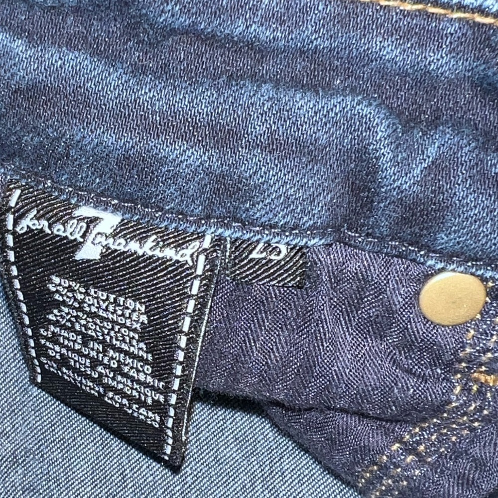 7 For All Mankind Dark Blue High Rise Waist Vintage Straight Jeans - Picture 5 of 5